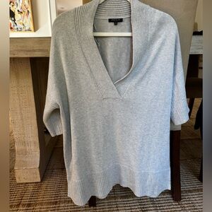 Lafayette 148 light grey silk & cotton short-sleeved sweater size small
